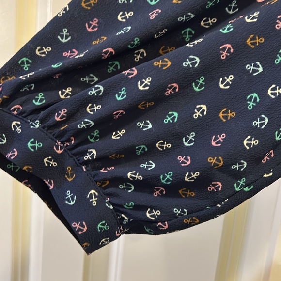 Talbots 3/4 sleeve Navy Anchor Dress - Picture 3 of 7